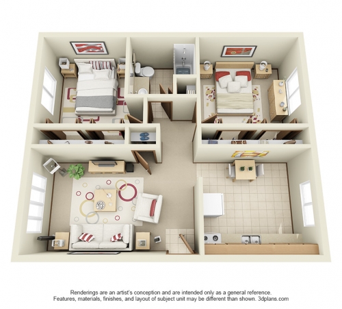 2 Willedrob Rd - 2 Bedroom - Floorplan - 1