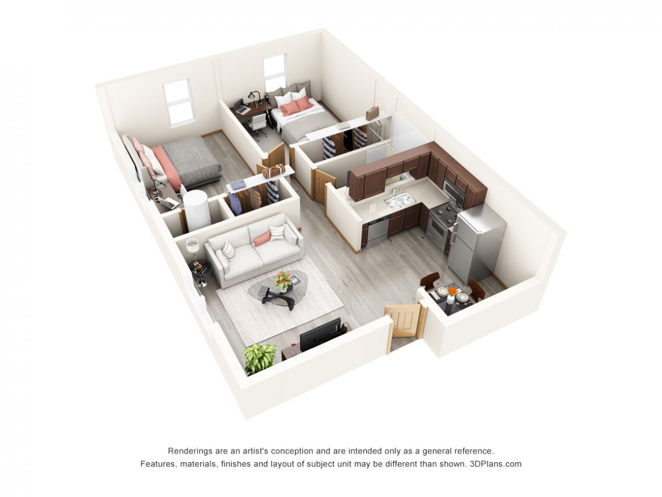 3D Floor Plan at Angle