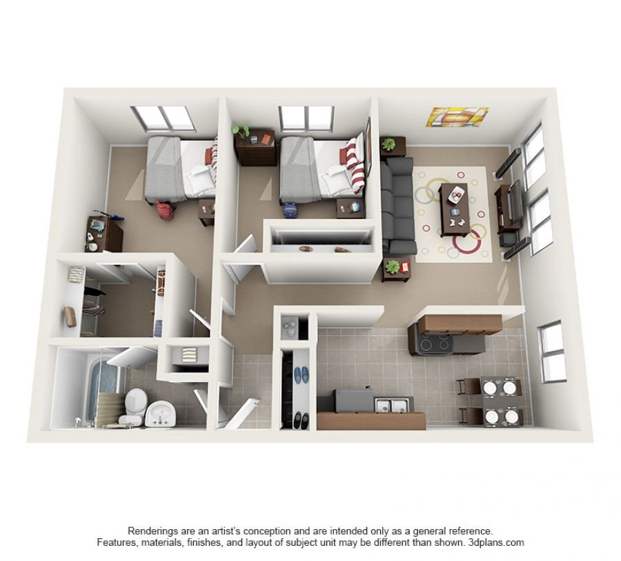 3D Floor Plan (A)