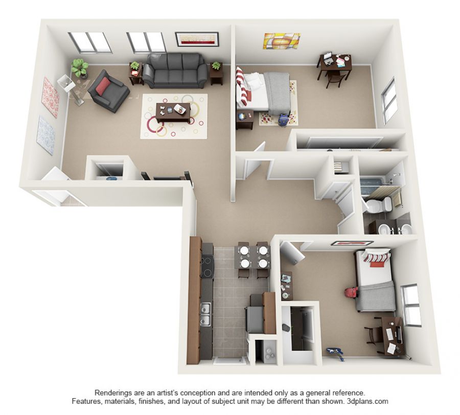 3D Floor Plan (B)