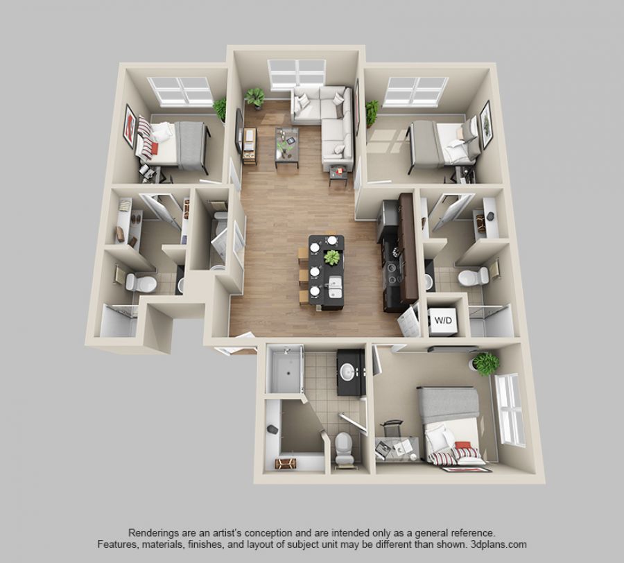 3 Bedroom 3.5 Bath Flat