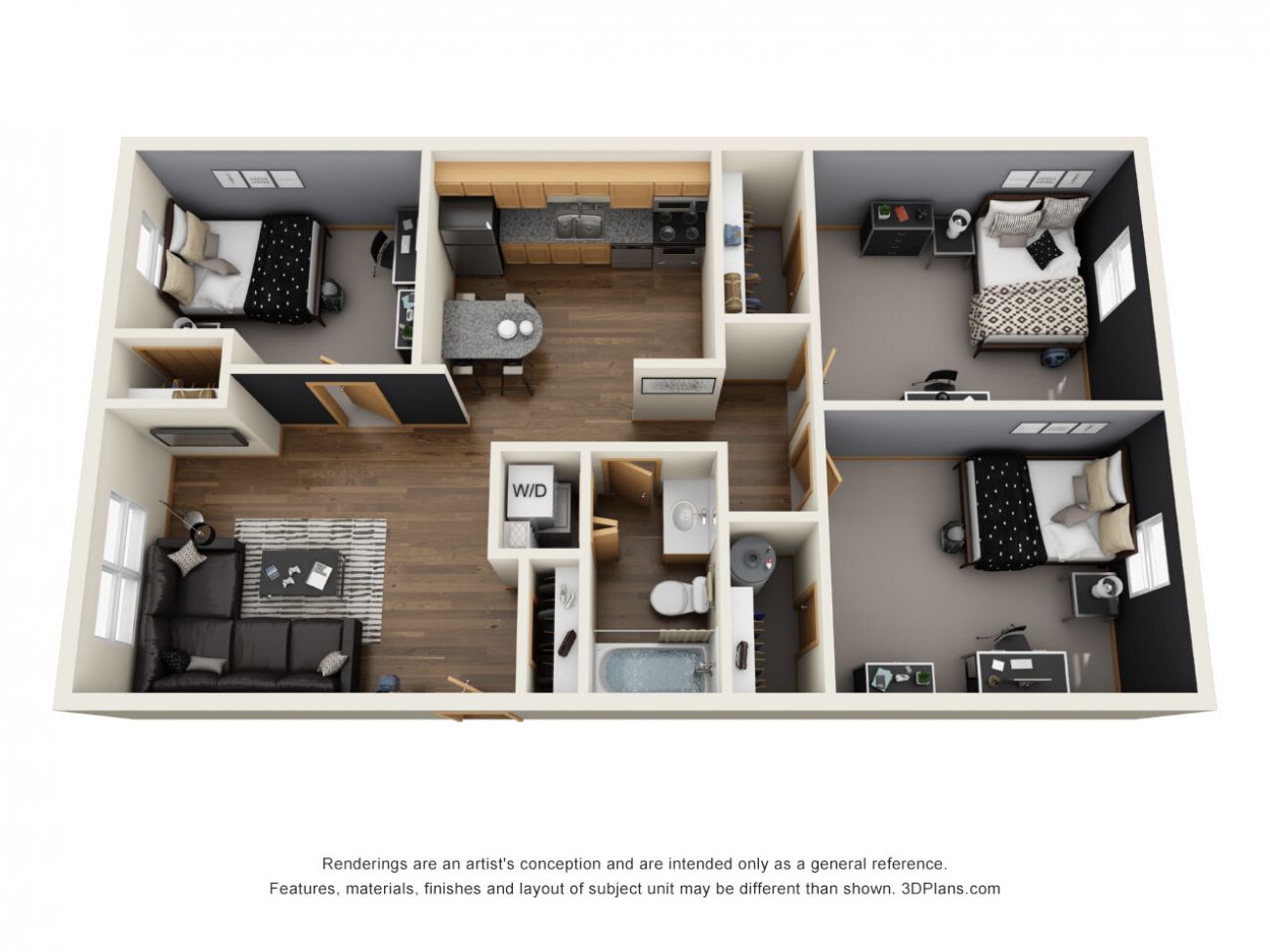 3D Floor Plan (Floor Plan A)