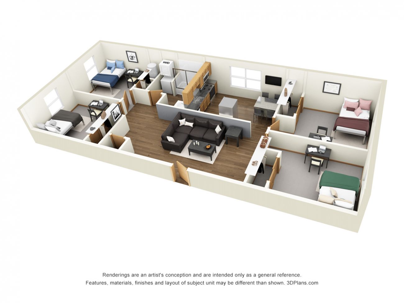 3D Floor Plan Angled