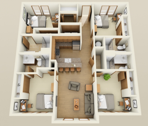 3D Floorplan 1st Floor