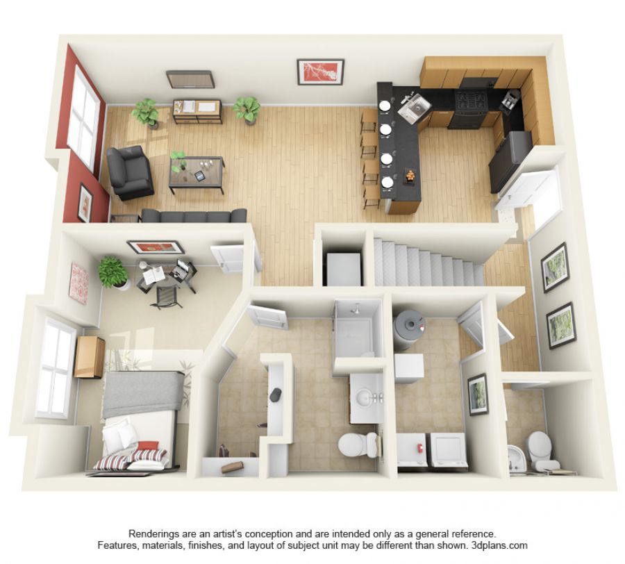 3D Floorplan 1st Floor