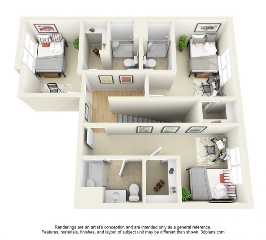 3D Floorplan 2nd Floor