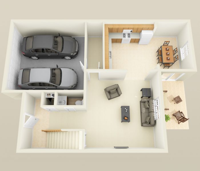 3D Floor Plan - 1st Floor