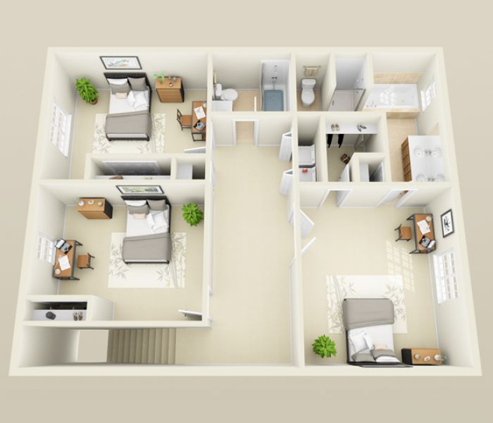 3D Floor Plan - 2nd Floor