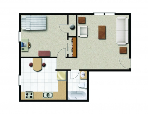 709 Dale St - 1 Bedroom - Floorplan - 1
