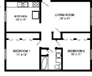 2 Willedrob Rd - 1 Bedroom - Floorplan - 1