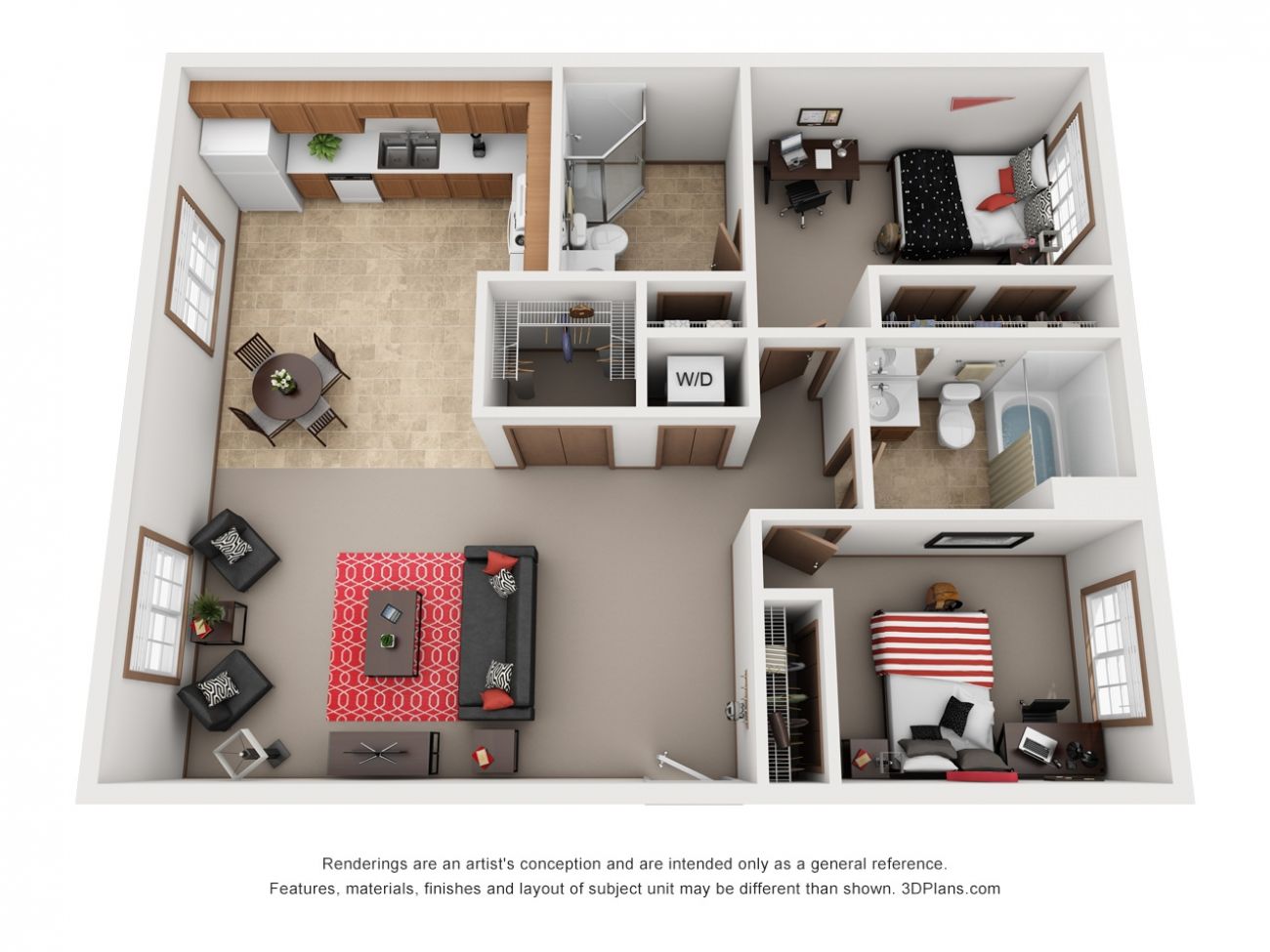 2 Bed 2 Bath
